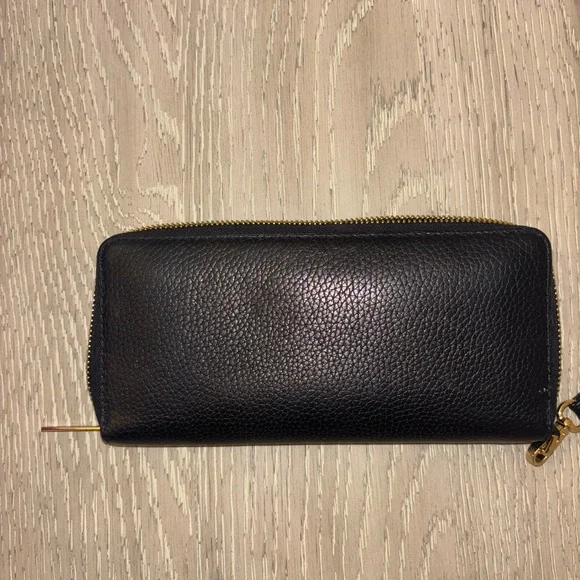 Michael Kors Black Pebbled Leather Wristlet with Gold Details - Picture 6 of 7